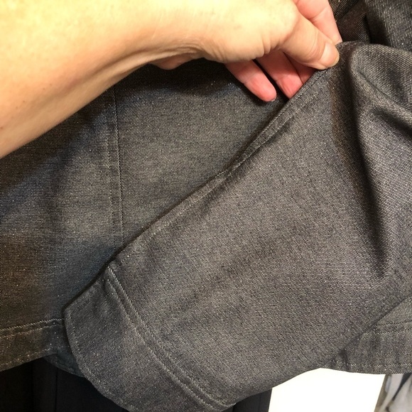 Kenneth Cole  size large black Jean jacket silver threaded denim with shimmer - Picture 9 of 11